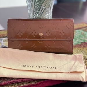 Louis Vuitton monogram bronze vernis long wallet